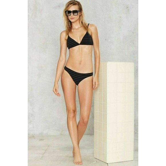 Nasty Gal Line is Yours Striped Bikini Bottom M - Picture 3 of 5